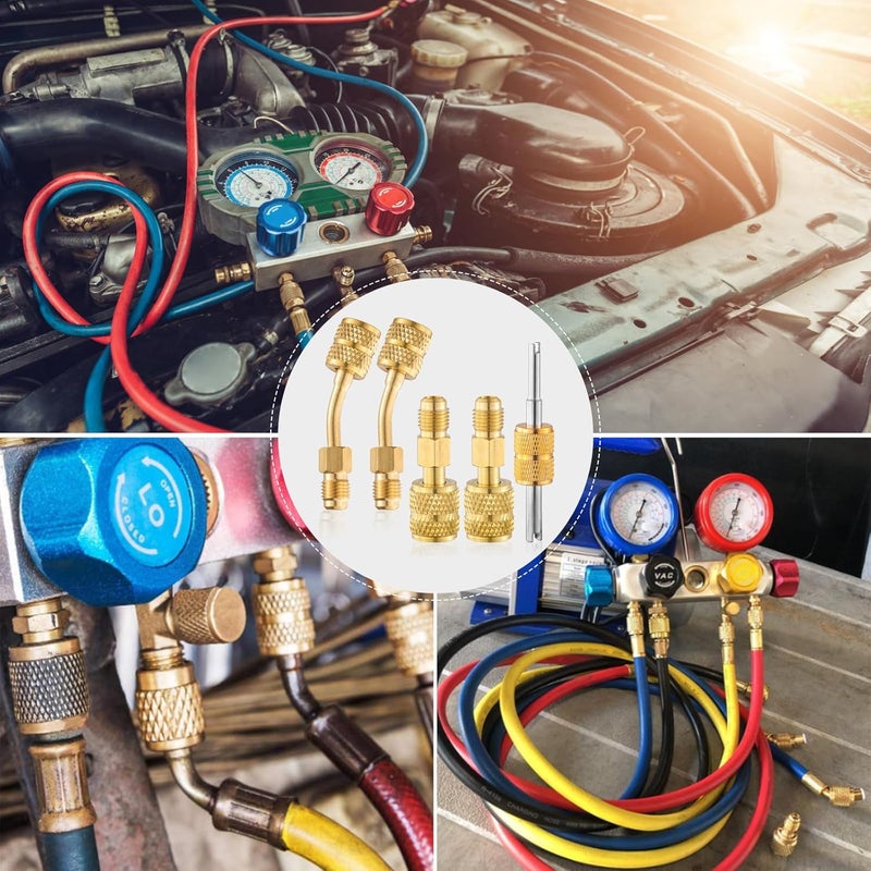 Tigbear R410A Mini Split Adapters, R410A Adapter Kit, R410A Charging Vacuum Port Connector with 5/16" Female to 1/4" Male, R410A Vacuum Pump Adapters for HVAC Refrigerant System - Image 4